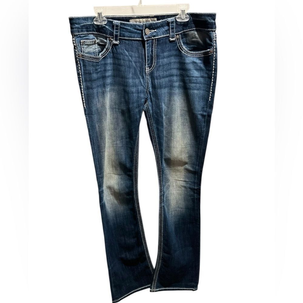 BKE Denim Culture Bootcut Jeans Men’s 33x35.5 Medium Wash Contrast Stitch